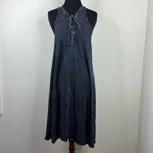 BILLABONG Heathered Grey/Black Lace Up Dress S